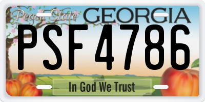 GA license plate PSF4786