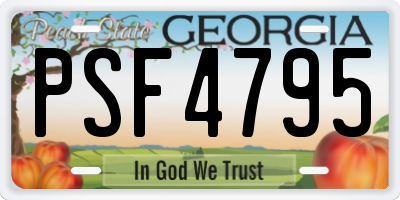 GA license plate PSF4795