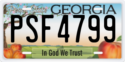 GA license plate PSF4799