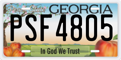GA license plate PSF4805
