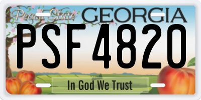 GA license plate PSF4820