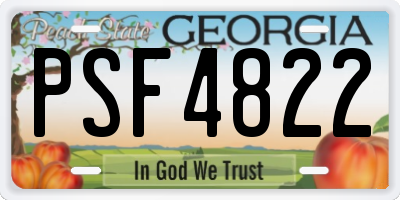 GA license plate PSF4822