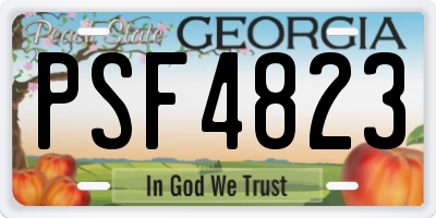 GA license plate PSF4823