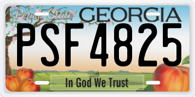 GA license plate PSF4825