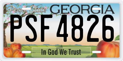 GA license plate PSF4826
