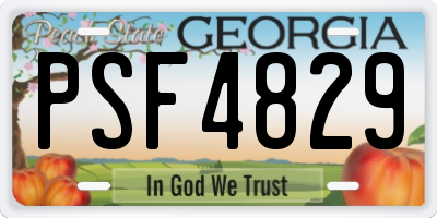 GA license plate PSF4829