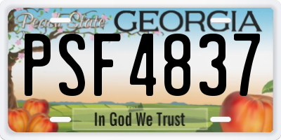 GA license plate PSF4837