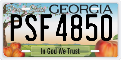 GA license plate PSF4850