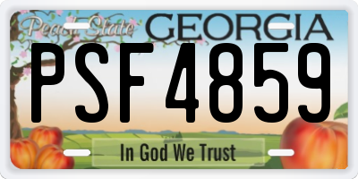 GA license plate PSF4859
