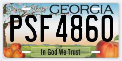 GA license plate PSF4860