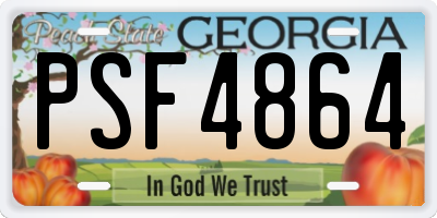 GA license plate PSF4864