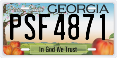GA license plate PSF4871