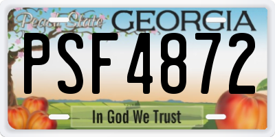 GA license plate PSF4872