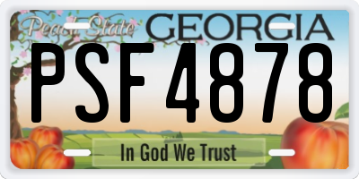 GA license plate PSF4878