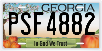 GA license plate PSF4882