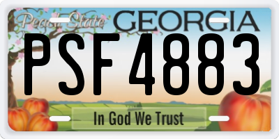 GA license plate PSF4883