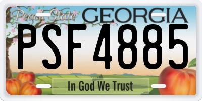 GA license plate PSF4885