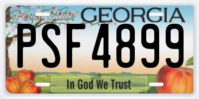 GA license plate PSF4899