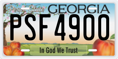 GA license plate PSF4900