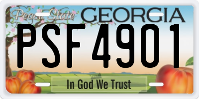 GA license plate PSF4901