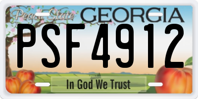 GA license plate PSF4912