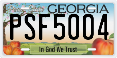 GA license plate PSF5004