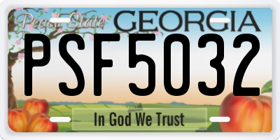 GA license plate PSF5032