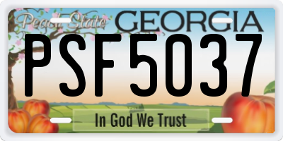 GA license plate PSF5037