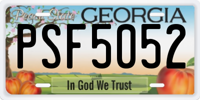 GA license plate PSF5052