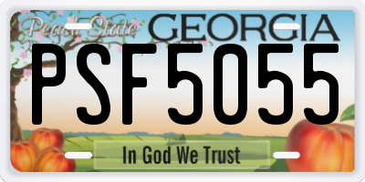 GA license plate PSF5055