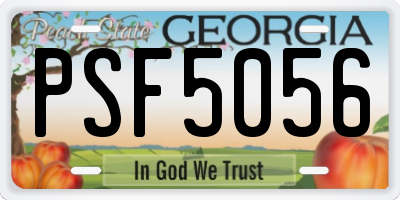 GA license plate PSF5056