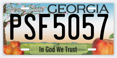 GA license plate PSF5057