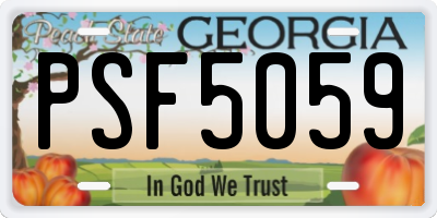 GA license plate PSF5059
