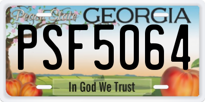 GA license plate PSF5064