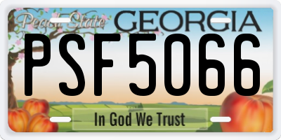 GA license plate PSF5066