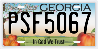 GA license plate PSF5067
