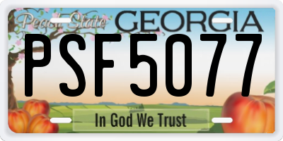 GA license plate PSF5077