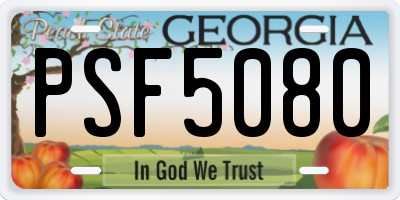 GA license plate PSF5080