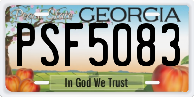 GA license plate PSF5083