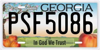 GA license plate PSF5086