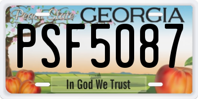 GA license plate PSF5087