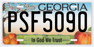 GA license plate PSF5090