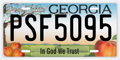 GA license plate PSF5095