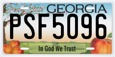 GA license plate PSF5096