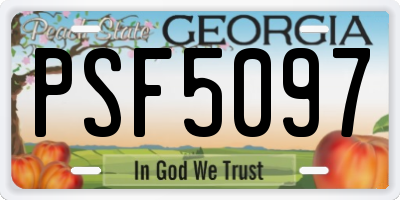 GA license plate PSF5097