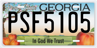 GA license plate PSF5105