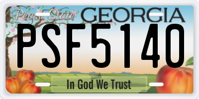 GA license plate PSF5140