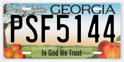 GA license plate PSF5144