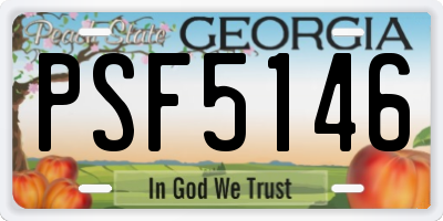 GA license plate PSF5146