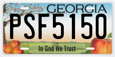 GA license plate PSF5150